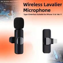 2pcs Wireless Lavalier Microphone System With Type-C Interface, Plug And Play, Intelligent Noise Reduction For IPhone 18, 17, 16, 15, Android, Suitable For Vlog, Meeting, Learning And More - Black - View 11
