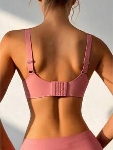 Simple Smooth Surface Underwear For Women, Comfortable, Sexy, Fashionable Sports Underwear - Pink - View 7