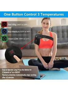 AXH. Electric Heated Shoulder Massager Wrap, Warm Shoulder Support - Black - View 5