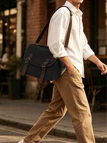 Versatile Flap Over Shoulder Crossbody Bag For Men - Multicolor - View 6