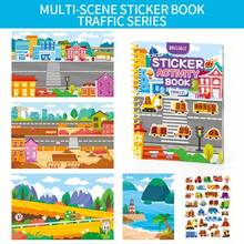 Reusable DIY Sticker Book For Kids, Multi-Scene Jelly Stickers, Cartoon Sticker Activity Book, Portable Quiet Busy Sticker Book, Kids Jelly Sticker Toy Gift, Back To School - Multicolor - View 5