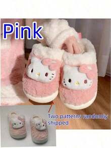Sanrio Slippers, Cartoon Plush Pattern, Cute Hello Kitty Indoor Slippers, Autumn/Winter Warm Slippers - Multi-color - View 17
