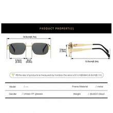 1 Pair Unisex New Minimalist Square Fashion Glasses, Vintage Street Style Eyewear - Gold - View 2
