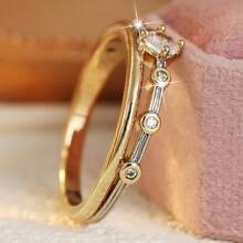 Women's Minimalist Thin Ring, Suitable For Daily Commute, Dating And Stacking Wear - Gold - View 8