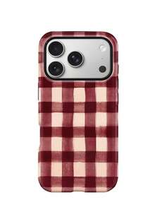 Wine Red Hand-drawn Plaid