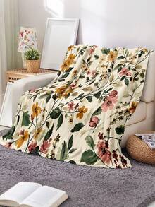Soft & Comfortable Exquisite Printed Cute Animal Blanket, 2D Flat Print Pattern Multi-Purpose Blanket For Sofa, Bed, Outdoor Camping, Leisure, Home, Picnic, Travel, All Seasons, Modern Style, Polyester, Machine Washable - Multicolor - View 2