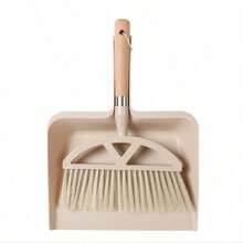 2PCS - 1 Dustpan + 1 Broom 1set Mini Dustpan And Brush Set, Wooden Handle Soft Bristle Cleaning Brush, Portable Hanging Desk Sweeper With Teeth Scraper, Small Broom Dustpan Combo For Desktop, Pet Hair, Keyboard, Home & Car Cleaning - Milky White - View 13