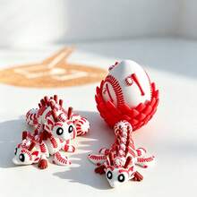 Cute Adorable 3D Printed Baseball Dragon Egg Model Set Plastic Toy Figurine Desktop Decor Sculpture Ornament Holiday Gift - Multicolor - View 9