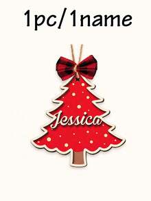 Custom Rustic Christmas Tree Name Ornament, Personalized Wooden Hanging Decor, Customized Xmas Tree Decoration For Home, Customizable Name Family Christmas Keepsake, Holiday Gift, Festive Room Decor, Christmas Decoration, Gifts For Family And Friends - Style C - View 21