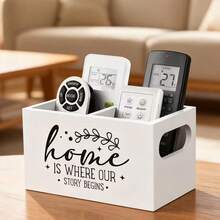 Multi-Compartment Desktop Organizer Box, Remote Control Phone Glasses Storage Box, Black Minimalist Home Living Room Clutter Storage Box For Christmas, Halloween, Camping, Home - Multicolor - View 4