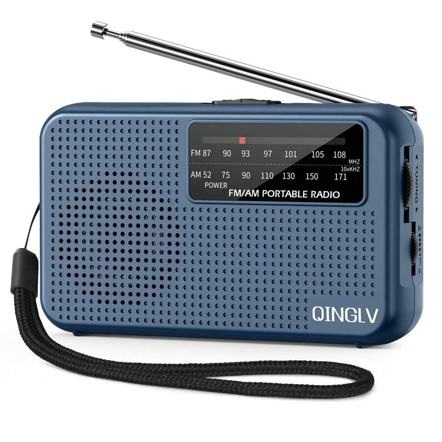 Mini AM/FM Radio, Battery Powered With Lanyard, Excellent Reception, Portable AM/FM Transistor Radio With Headphone Jack And Antenna