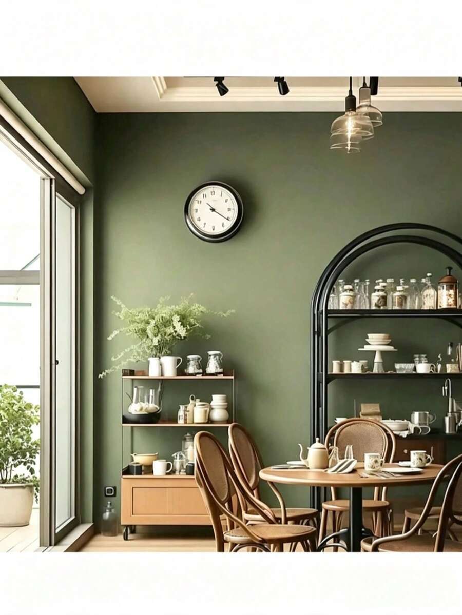 1 Roll Green Wallpaper, Home Decor Sticker, Removable Waterproof Vinyl Peel And Stick Wallpaper, Suitable For Kitchen Bedroom Living Room Countertop Furniture - Matcha Green - View 1