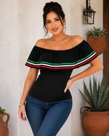 Women Knit Tops - Black - View 7