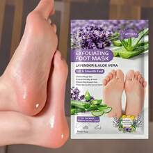 APPVERA Foot Mask Lavender And Aloe Vera Exfoliating Foot Mask For Rough And Dry Feet With Lactic Acid, Urea, And Malic Acid, Moisturizing And Nourishing, Softens Rough Skin, Essence Socks - 1 Pc - View 1