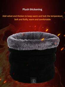 1pc/Set Thermal Lined Thickened Knitted Neck Warmer Winter Outdoor Cycling Skiing Windproof Warm Neck Gaiter Face Mask Unisex - Multicolor - View 3