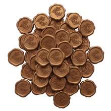 100/50/20 Peças Adesivos de Lacre de Cera Rose Gold, Selos Autoadesivos para Convites de Casamento e Envelopes, Adequados para Presentes, Natal, Adesivos Decorativos Elegantes com Design Floral Romântico, Decoração de Presentes - Bronze de trigo - Visão 1