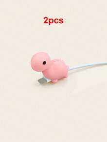 1pc Dinosaur Design Data Cable Protector Charger Protector - Pink - View 5