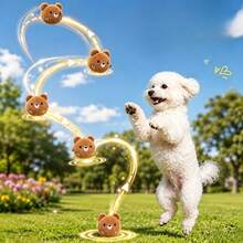 Cute Bear Pet Interactive Bouncing Sound Toy Ball, Dog And Cat Play Boredom Relief Companion Toy, Sound-Attracting For Dogs And Cats, Durable Bite-Resistant Material, Slow Rebound Pet Companion Play Toy - Brown - View 7