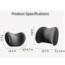 Car Memory Foam Headrest And Lumbar Support Pillow Set, Ergonomic Neck And Waist Cushion, Suitable For Long-Distance Driving - Multicolor - View 6
