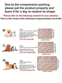 Soft Pet Blanket, Cute Paw Print Pattern Warm Sleeping Pad, Anti Slip And Washable, A Reusable Cat And Dog Mattress - XL(104cm*76cm) - View 2