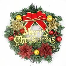 Christmas Decoration 30cm Christmas Wreath Artificial Flower Wreath Door Hanging Window Display Prop Christmas Decoration Tree Accessory - Multicolor - View 12