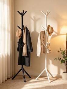 This Tree-Shaped Floor-Standing Coat Rack Is Easy To Assemble. It Features A Stable Triangular Base And Multi-Branched Hooks. Suitable For Bedrooms And Hallways, It Boasts A Strong Load-Bearing Capacity And Is Ideal For Storing Coats, Bags, And Hats. Its Simple And Versatile Design Saves Space And Makes It A Practical And Stylish Home Storage Solution. - Multicolor - View 6