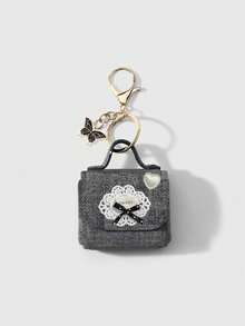 Mini Coin Purse Keychain With Sweet Lace Bow Heart,Butterfly Charm Earbud Pouch Bag,Small Storage Wallet,Bag Pendant,For Change,Earphone,Coin,Lipstick - Multicolor - View 13