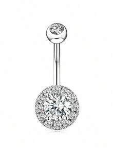 5pcs Elegant Multi-Style Rhinestone Belly Button Rings, Suitable For Daily Wear And Summer Beach Body Piercing Jewelry, Exquisite Sparkling Piercing Jewelry Set - Silver - View 6