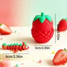 Cute Adorable 3D Printed Strawberry Dragon Egg Model Set Plastic Toy Ornament Desktop Decoration Sculpture Display Piece Holiday Gift - Multicolor - View 4