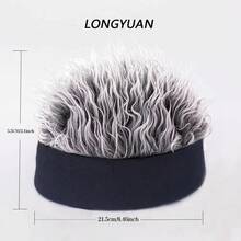 Synthetic Hair Beanie Skull Cap Fake Short Hair Sports Running Headband Unisex Hip Hop Cosplay Party Wig Hat Headwear - Multicolor - View 6