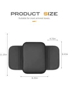 Almohadilla para apoyabrazos de consola central de coche negro, extra ancha & gruesa de cuero, alfombrilla de caja de almacenamiento, bolsa de almacenamiento universal multifunción para coche - A - Ver 8