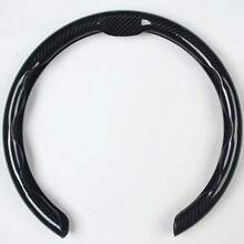 1 bọc vô lăng chống trượt vân sợi carbon giả, phong cách tối giản, bóng cao, phản quang cao, có vạch căn giữa, lắp dễ dàng, không vòng trong, cho ô tô/xe bán tải/SUV/MPV/xe van, vô lăng chữ D/hình O/tròn - Họa tiết giả sợi carbon - Xem 18