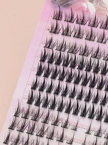 Mixed 3 Styles C Curl Eyelash Clusters 136pcs/Pack, Natural Curved Segmented Single Cluster False Eyelashes, Multiple Styles DIY Home Eyelash Extensions, Lightweight Fine Cluster Lashes, Suitable For Beginners To Create Various Makeup Looks - C - View 2