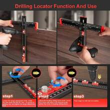 2-In-1 T-Square Drill Hole Positioning Ruler, Aluminum Alloy Multi-Function Angle Ruler Marking Measurement Tool, Suitable For Woodworking Cabinet Hardware Fixture Drawer Installation - A - View 9