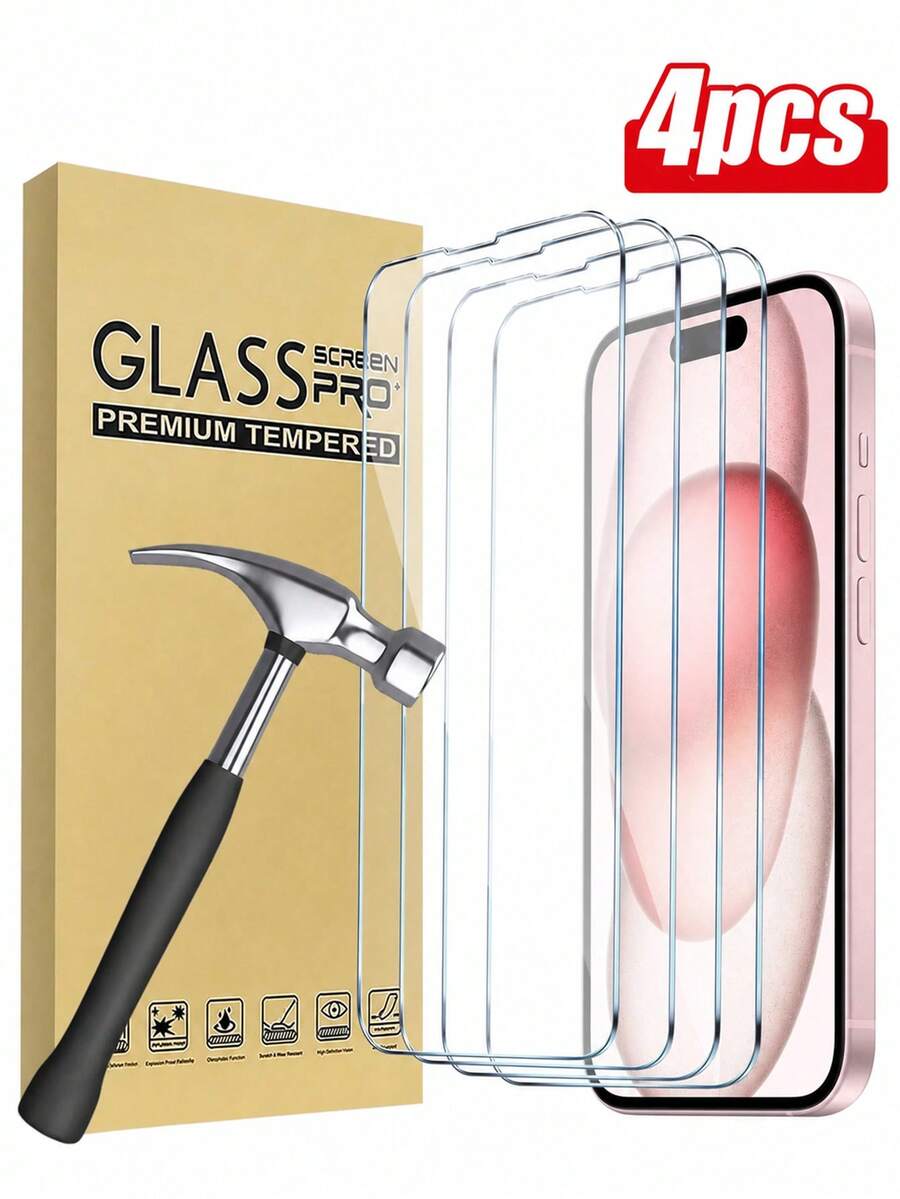 ZYSHI 4PCS Phone Screen Protectors Screen Protection Essentials, Applicable To Daily Shield, Office, Home Phone Screen Protector Phone Accessories Waterproof Tempered Glass Shockproof Anti-Fall Anti-Fall Scratch Resistant Anti-Fingerprint Full Cover