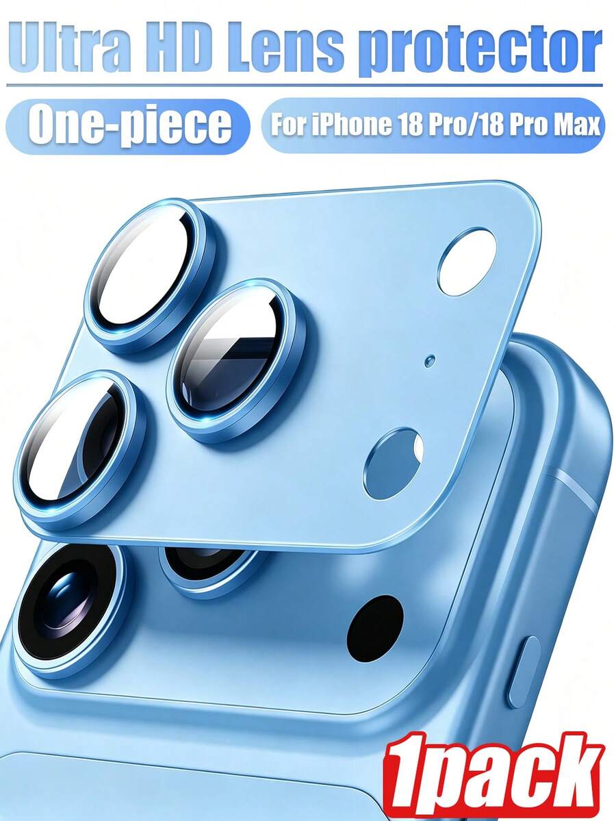 1Pack Camera Lens Protector For IPhone 18 Pro Max/18 Pro Blue | Full Coverage, Metal Aluminum Alloy Camera Lens Film, HD Clear, Scratch Resistant, Case-Friendly - Light Blue - View 1