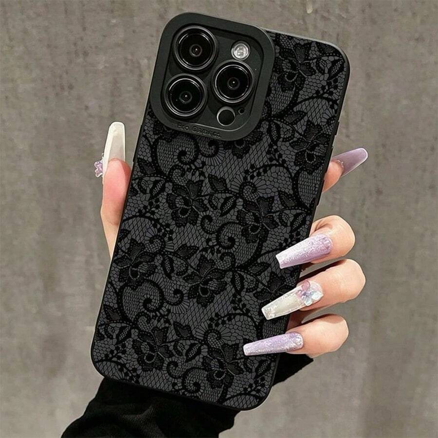 1 قطعة بطانية هاتف TPU مضاد للسقوط بتصميم دانتيل وقشرة ناعمة مع فتحات دقيقة، مناسب ل- Apple 7P/8Plus/16/16PLUS/16PRO/16PROMAX، قد يحدث اختلاف طفيف في اللون بسبب الإضاءة أثناء التصوير - متعدد الألوان - مشاهدة 1