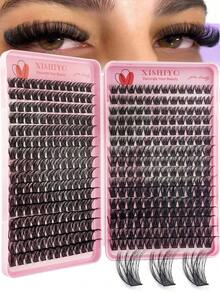 384 Clusters DIY Segmented False Eyelashes - Lightweight & Soft, Cross Design, Thin Stem Natural Look, Suitable For Daily Wear - DD - View 10