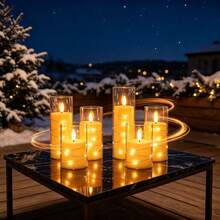 6pcs LED Flickering Flameless Pillar Candles With String Lights, Vintage Simulated Kerosene Lantern, Battery Operated Transparent Acrylic Tube, Warm Realistic Light For Christmas Winter Home Decor Fireplace Window Tabletop Party Decor Gift - 6PCS Decorative Lanterns - View 11