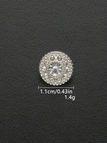 8pcs Round Fully Beaded Gold Small Buttons, Suitable For Shirts, Cardigans, Dresses, Coats, Sweaters, Jackets Decoration, Hand-Sewn Buttons, Suitable For Handheld Flower Gift Boxes, Shoes, Hats, Luggage DIY Accessories - Multicolor - View 20