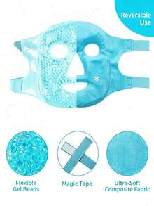 1/2PCS Ice Gel Face Mask,Reusable Cooling Gel Bead Face Mask With Adjustable Strap,Cold Compress Mask,Chilled Facial Mask,Face & Eye Cooling Mask,Cooling Eye Mask,Cold Gel Face Mask,Skincare,Puffy Face Care,Home Spa,Travel,Relaxation,Daily Use - Bead-infused Facial Mask - View 11