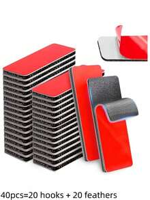 20/40pcs Heavy Duty Black Self-Adhesive Hook And Loop Fastener Tape, 1.2x3.2 Inches/3x8 Cm Industrial Strength Waterproof Heat-Resistant Reusable Adhesive Tape, No-Drill Peel And Stick Strong Fixing Pads, Suitable For RV, Home, Office, Indoor And Outdoor Use - Multiple Styles - View 15