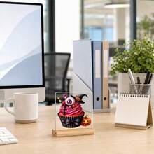 1PC Acrylic Desktop Decorative Stand Halloween Eyeball Cupcake Theme Halloween Holiday Decoration Ornament For Desk, Suitable For Work, Study, Bar Counter, Desktop Display, Daily Gift For Friends, Birthday Holiday Gift, Home Decor - A - View 5