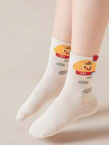 5 Pairs Spring/Autumn/Winter New Cartoon Animal Girls Socks, Cute Adorable Soft Comfortable Children's Mid-Calf Socks. Suitable For Home, School, Outdoor Wear - Multicolor - View 4