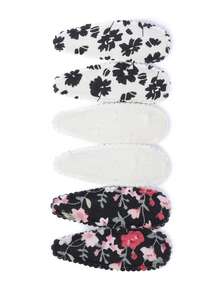 6pcs Pastoral Floral Print Water Drop Hair Clips, Gentle Lace Side Clips, Versatile Daily Decorative Hair Accessories - Mixed color - View 17