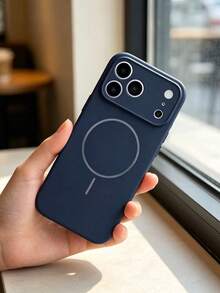 1PC Liquid Silicone Phone Case Compatible With Iphone 17 Pro Max, Compatible With IPhone 16, 15, 14, 13, 12, Magnetic Charging, Ultra-Thin, Minimalist Solid Color, High-Quality Soft Cover With Full Lens Protection, Premium Protective Case - Royal Blue - View 3
