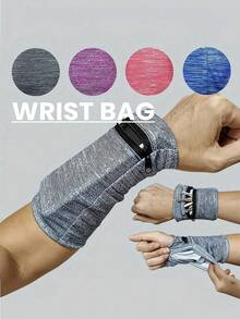 Lightweight Zippered Running Bag: Wrist Wallet Pouch For Phone, Keys And Cards - Perfect For Gym, Fitness, Sports And Cycling! - Multicolor - View 2