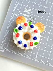 10/20/100pcs Realistic Bear Bread Resin Charms, Cream Glue Pendant Decor DIY Handmade Keychain Bag Charm Accessories Ornament - Multicolor - View 8