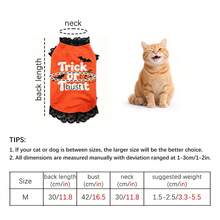 Halloween Pet Costume, Funny Pumpkin Bat Ghost Print Lace Trim Pet Vest, Holiday Party Outfit, Suitable For Small Dogs, Cats, Teddy, Bichon - Multicolor - View 10