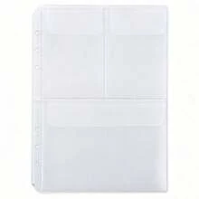 A5 6-Ring Transparent PVC Loose Leaf Notebook, Replaceable Loose Leaf Diary, Includes Lined/Grid/Blank Refill Paper And Loose Leaf Pockets, DIY Planner Storage Notebook, School Office Stationery - A5 - View 5
